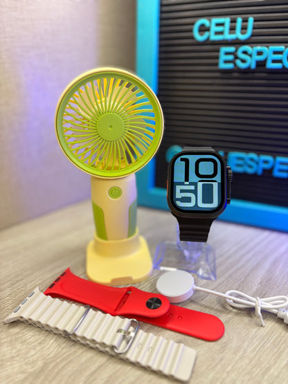 Combo Smartwatch Ultra+ 3 Manillas + Ventilador GRATIS