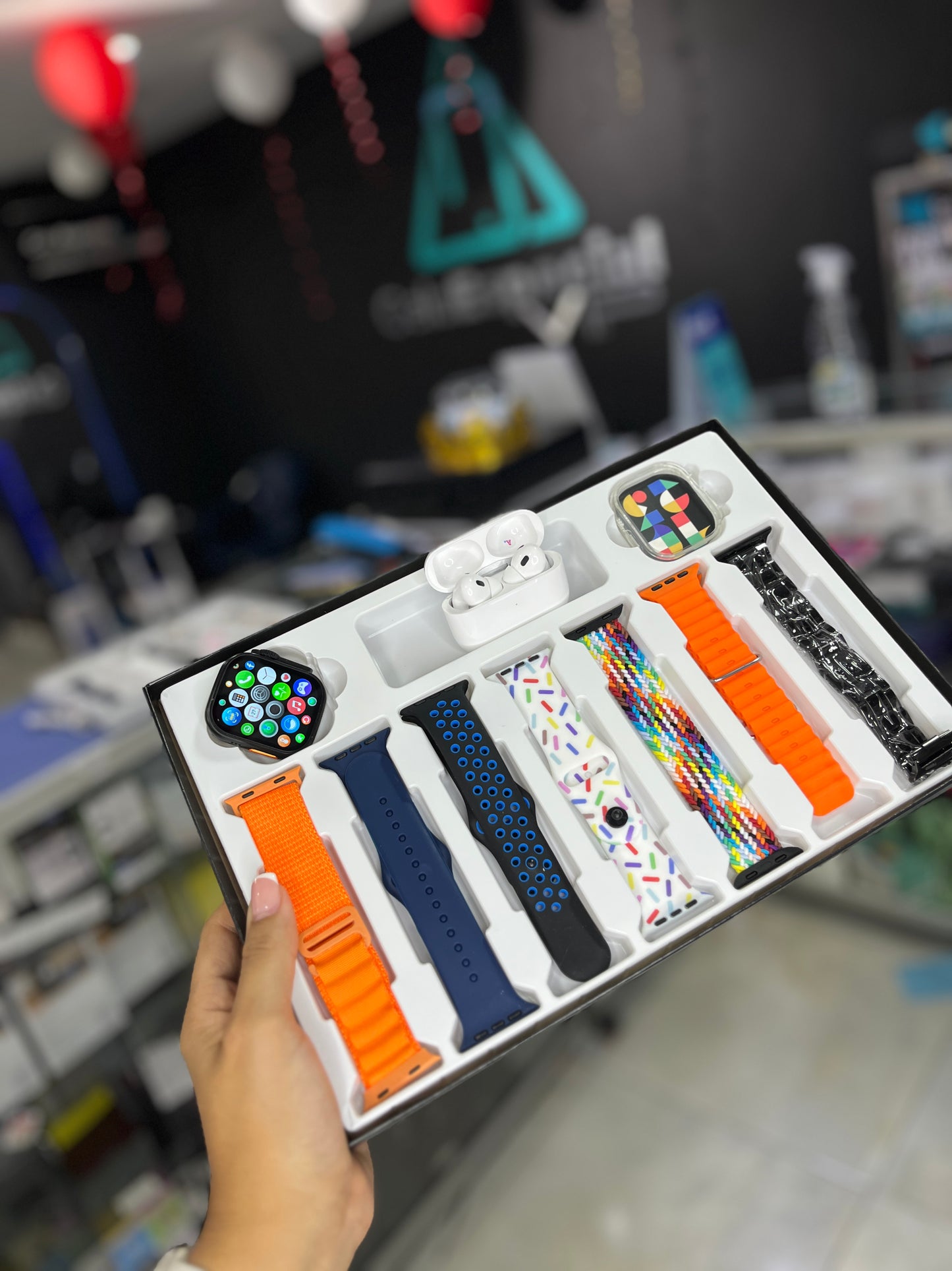 Combo Smartwatch ultra +Audífonos inalámbricos+7 Manillas+Protector