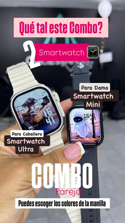 Combo Smartwatch Ultra + Smartwatch Mini 🎀 ¡Para Parejas!